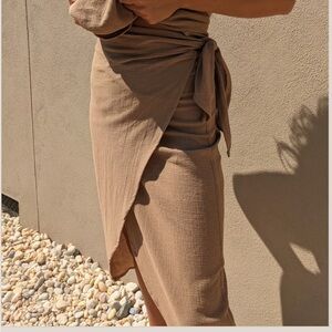 Na Nin Bobby Waffled Cotton Wrap Skirt